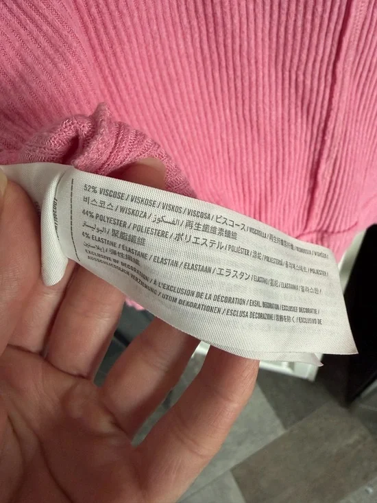 Abercrombie & Fitch Pink Ribbed Button-Front Cardigan - Picture 7 of 7